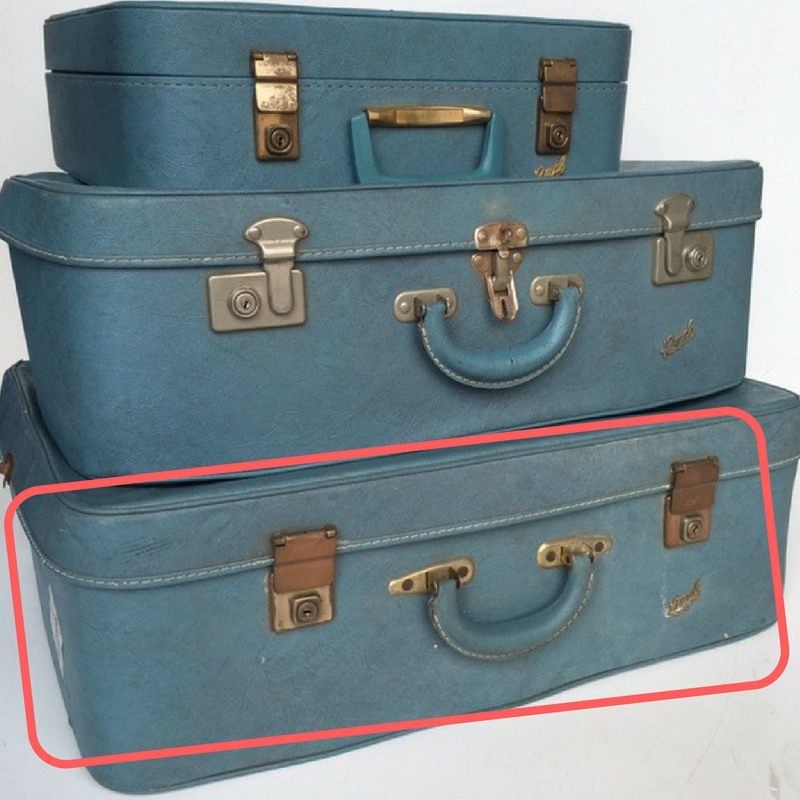 SUITCASE, Large Blue Regal - 1960s